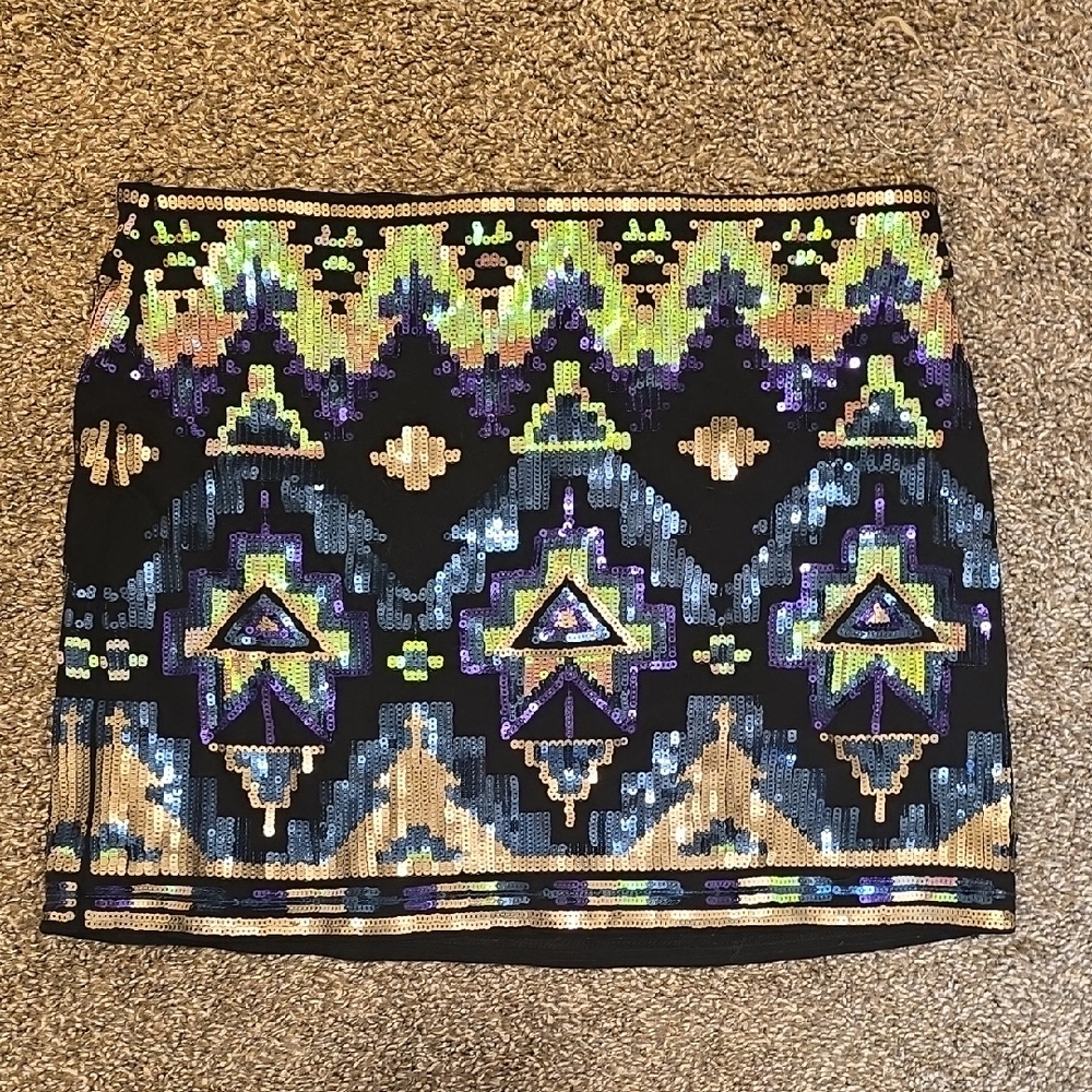 Express Sequin Mini Skirt